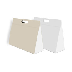 3D Gift bag with a rope handle on a white background. illustration .