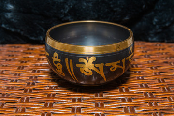 Fototapeta premium Tibetan handcrafted singing bowls. Tibetan sound massage.