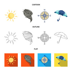 Vector design of weather and climate sign. Set of weather and cloud stock vector illustration.