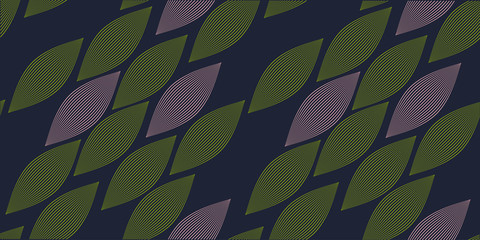 abstract seamless pattern leaves sliding purple green