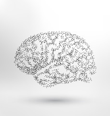 Creative concept of the human brain - molecule based brain illustration