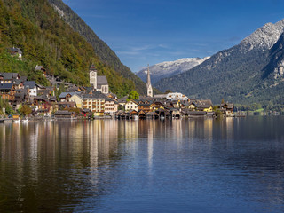 Fototapeta premium Village of Hallstatt, Lake Hallstatt, Austria, Europe