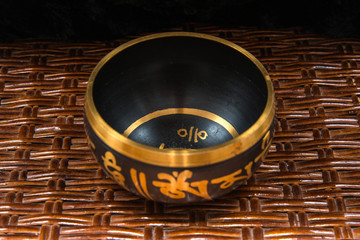 Fototapeta premium Tibetan handcrafted singing bowls. Tibetan sound massage.