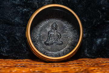 Fototapeta premium Tibetan handcrafted singing bowls. Tibetan sound massage.
