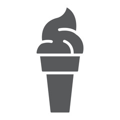 Ice cream glyph icon, food and dessert, sweet sign, vector graphics, a solid pattern on a white background.