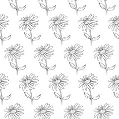 flower seamless pattern isolated on white background