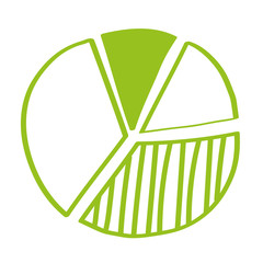 Handgezeichnetes Tortendiagramm in hellgrün