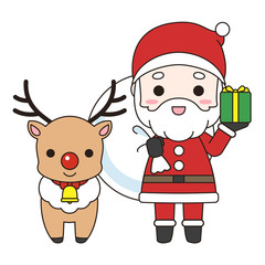 サンタクロースとトナカイ