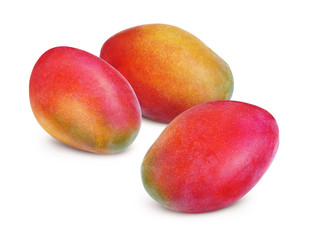 Red mango isolated on white background. Clipping path