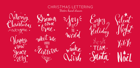 Christmas and New Year Lettering and Calligraphy phrases