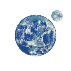 Obraz premium Hand drawn Earth and Moon