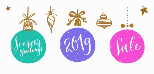 Christmas and New Year Lettering and Calligraphy phrases set 8