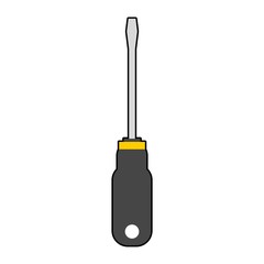 Screwdriver icon, silhouette on white background