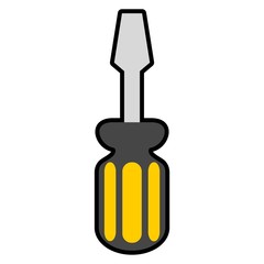 Screwdriver icon, silhouette on white background