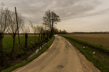 Casarile countryside sunset Italy