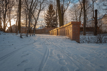 gefallener Schnee in der Stadt