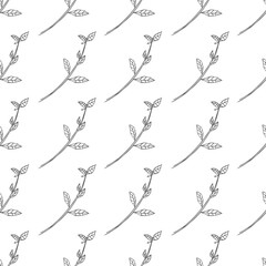leaf seamless pattern isolated on white background