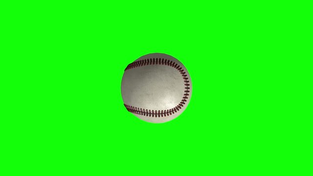 Baseball rotating on green screen