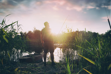 fisherman with fishing rod