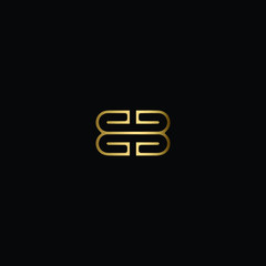 Letter BB Logo Design, Creative Minimal BB Logo Design Using Letter B B in Gold and Black Color - obrazy, fototapety, plakaty