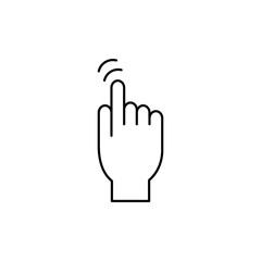 Vector outline hand click icon. Simple isolated sign.