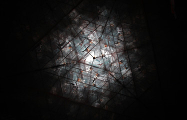 Lichtspiele in einem Turm nach Prismenart