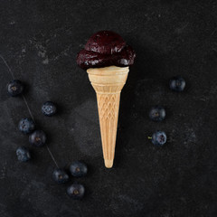 Ice cream blueberry
