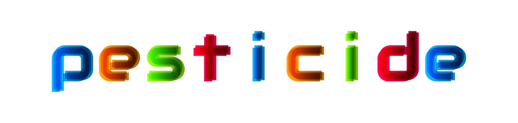Pesticide - modern multicolor text on white background