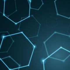 Abstract hexagon background, molecular sci fi scientific design. Graphic concept for your design