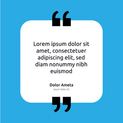 Remark quote text box poster template concept. blank empty frame citation. Quotation paragraph symbol icon. double bracket comma mark. bubble dialogue banner. typography design vector illustration