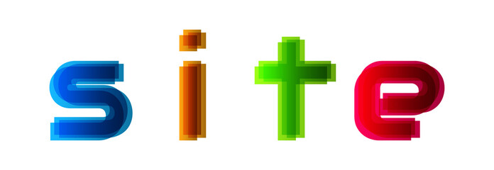 Site - modern multicolor text on white background