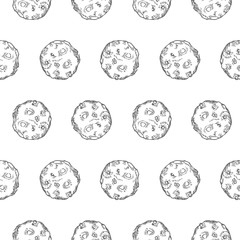asteroid seamless pattern on white background, vector illustration