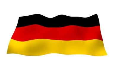 Flag of Germany. Wide format 3D illustration. State symbol of the Federal Republic of Germany. 3D rendering