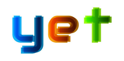 Obraz premium Yet - modern multicolor text on white background