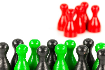 green and black halma cones against red halma cones indicating majority ratios and group...
