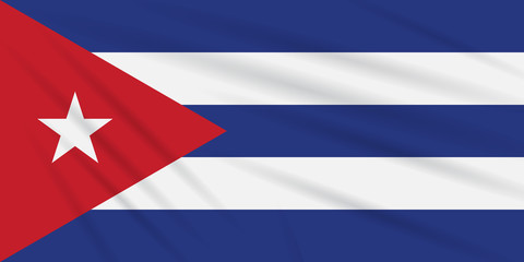 Flag Cuba swaying in the wind, realistic vector