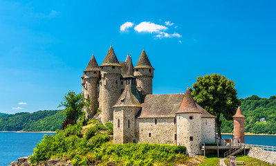 The Chateau de Val, a medieval castle on a bank of the Dordogne in France