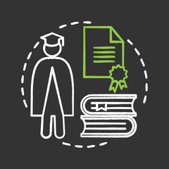 University chalk concept icon