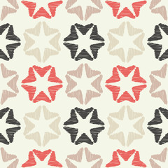 Seamless background with decorative stars. Brushwork. Hand hatching. Stars in the sky. Scratches texture. Can be used for wallpaper, textile, invitation card, wrapping, web page background.