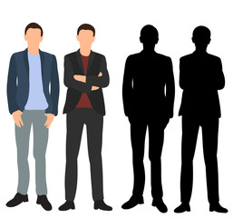  man in a jacket stand silhouette