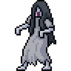 Obraz premium vector pixel art woman ghost