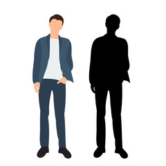  isolated, man stands silhouette