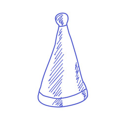 isolated, santa claus hat, sketch