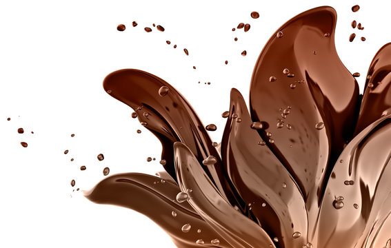 Flower chocolate abstract, isolated 3d rendering