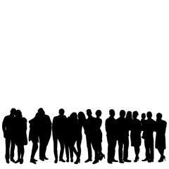 crowd, group of people silhouette