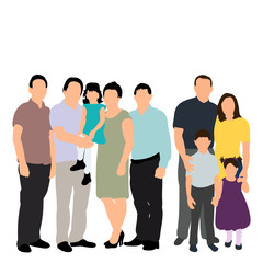 Obraz premium lot of people standing, flat style