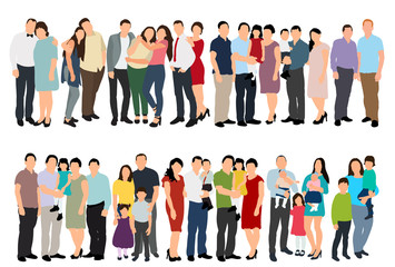 Fototapeta premium isolated, crowd, group of people