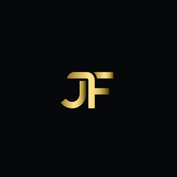 Minimal Solid Letter JF Logo Design Using Letters J F In Vector Format
