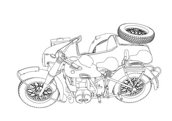 sketch motorcycle vector