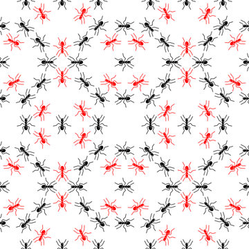 Illustration of ants on a white background. Vector.